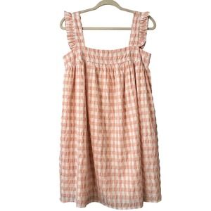 Dee Dee Pink Gingham Ruffle‎ Babydoll Dress Size M – Cottagecore Picnic Style